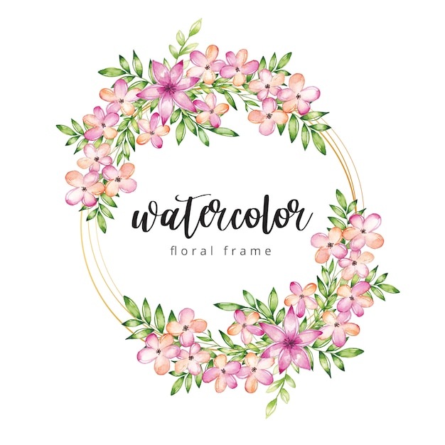 Delicate Watercolor Floral Wreath with Elegant Calligraphy Text | Jiffy ...