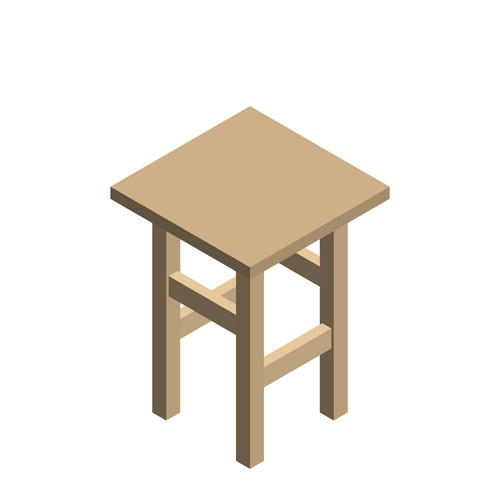 Stool. Isolated On White Background. 3d Vector Illustration. Isometric ...