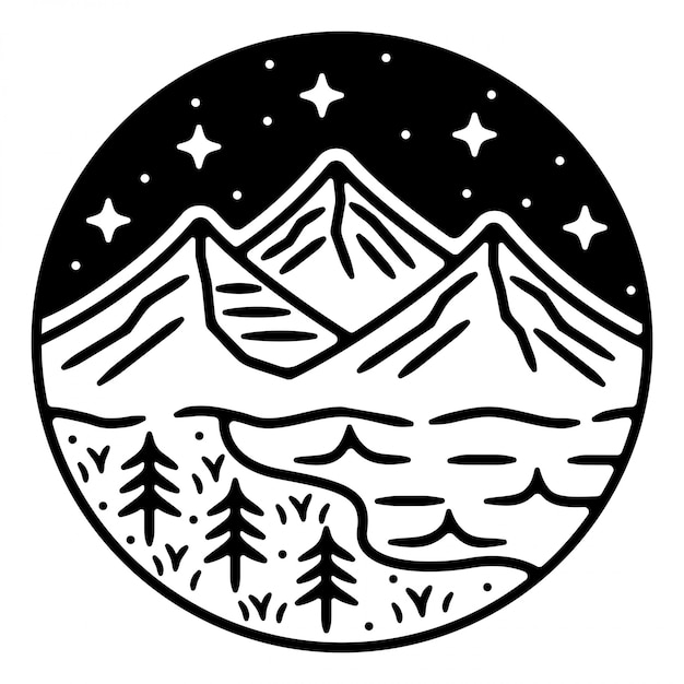 Serene Mountain Landscape Under Starry Night Sky | Jiffy Designs