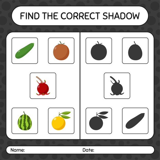 Vibrant Produce Collection: Match the Shadows | Jiffy Designs