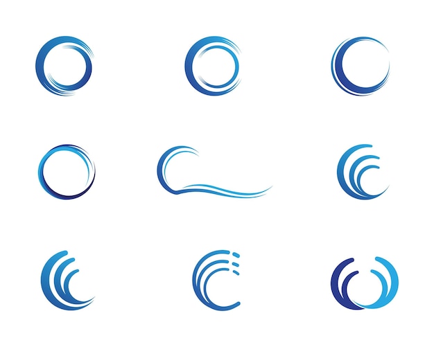 Versatile Collection of Abstract Blue Wave Symbols and Logos | Jiffy ...