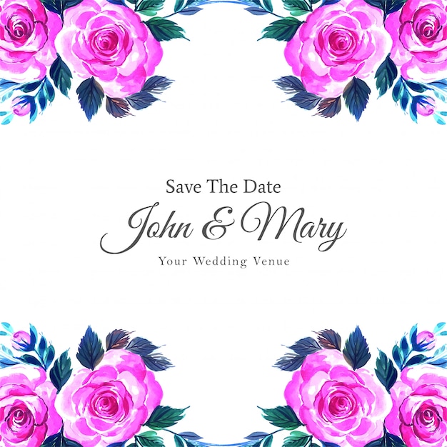 Elegant Floral Frame with Vibrant Pink Roses and Leaves | Jiffy Designs