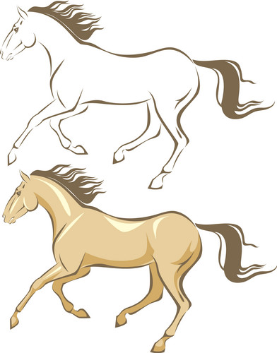 Horse Gallop Contour Drawing | Jiffy Designs