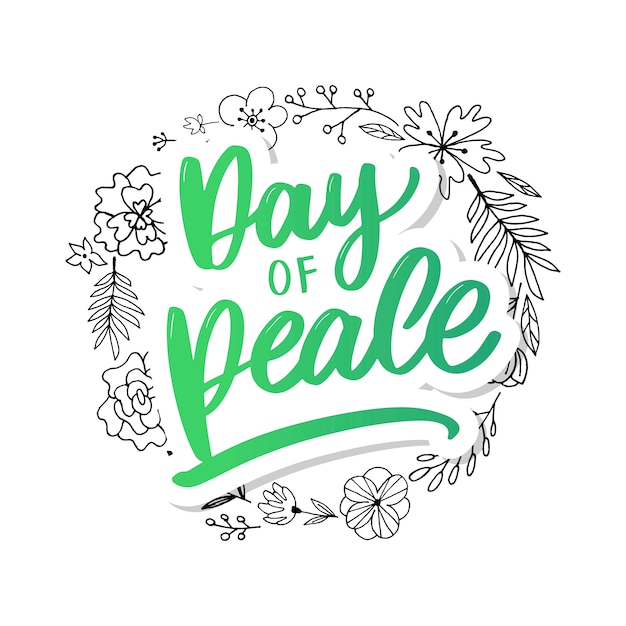 Vibrant Floral Wreath with Uplifting 'Day of Peace' Text | Jiffy Designs