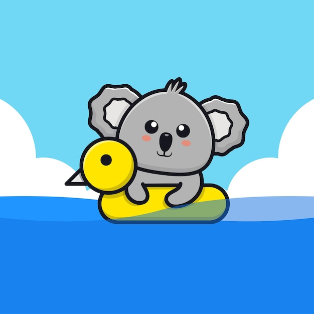 Adorable Koala Floating on Sunny Inflatable | Jiffy Designs