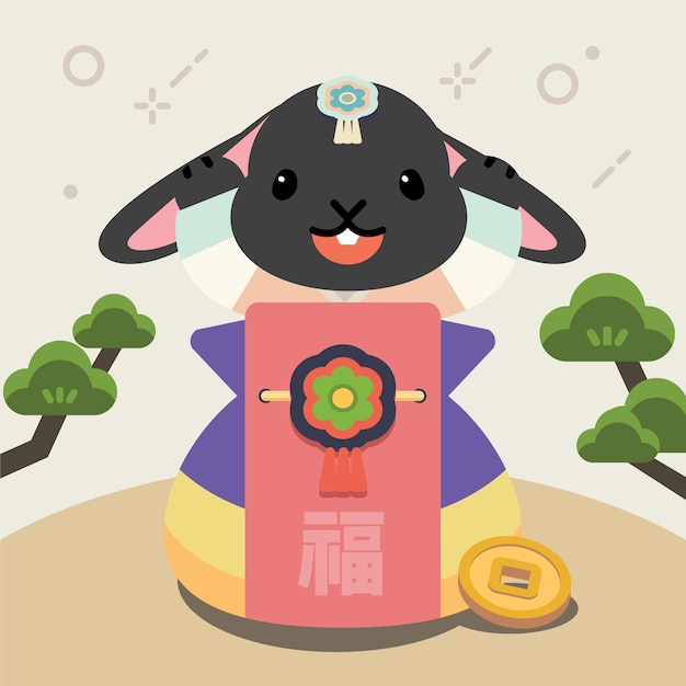 Cheerful Rabbit in Traditional Japanese Attire | Jiffy Designs