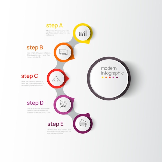 Vibrant Infographic with Colorful Circular Steps and Icons | Jiffy Designs