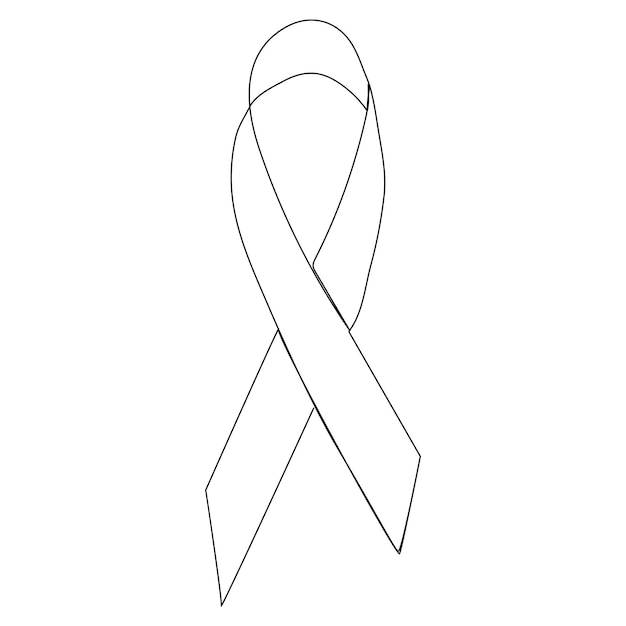 Minimalist Awareness Ribbon in Simple Outline Style | Jiffy Designs