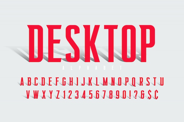 Bold Red Desktop Text with Stylized Alphabet and Numbers | Jiffy Designs