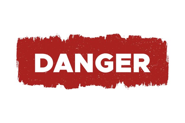 Striking Red Danger Sign with Grungy Brush Strokes | Jiffy Designs