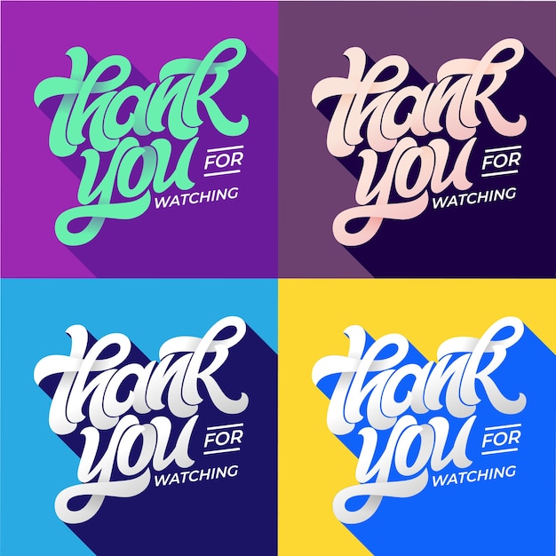Vibrant 'Thank You for Watching' Lettering Designs | Jiffy Designs