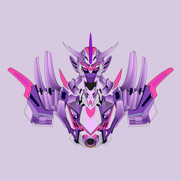 Powerful Robotic Mech with Striking Violet and Fuchsia Details | Jiffy ...
