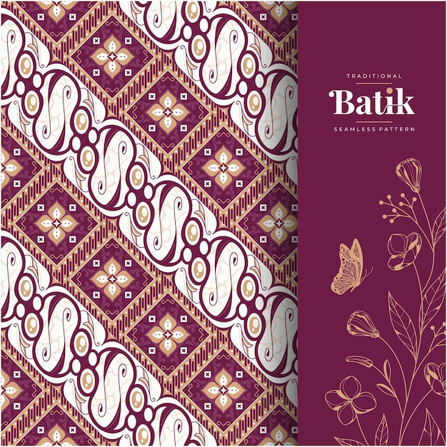 Elegant Batik Pattern in Rich Burgundy Hues | Jiffy Designs