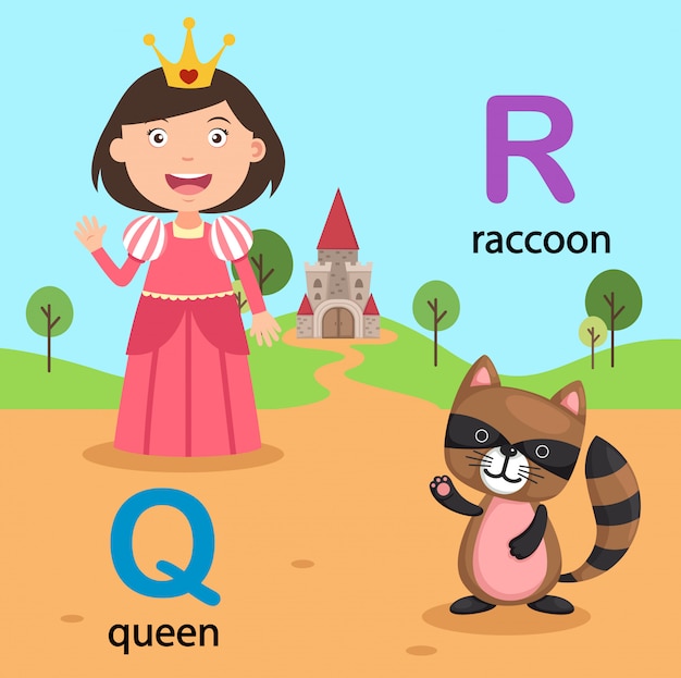 Playful Princess and Mischievous Raccoon in Whimsical Landscape | Jiffy ...