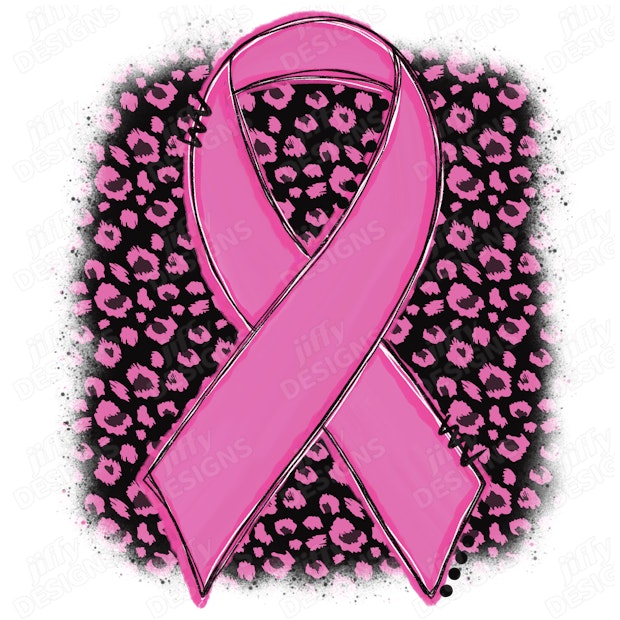 Pink Ribbon Awareness Symbol with Vibrant Leopard Print Background ...