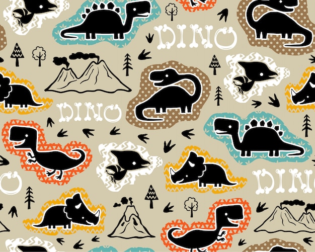 Whimsical Dinosaur Collection: Playful Prehistoric Patterns | Jiffy Designs