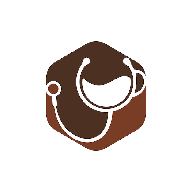 Minimalist Stethoscope Icon in Warm Tones | Jiffy Designs