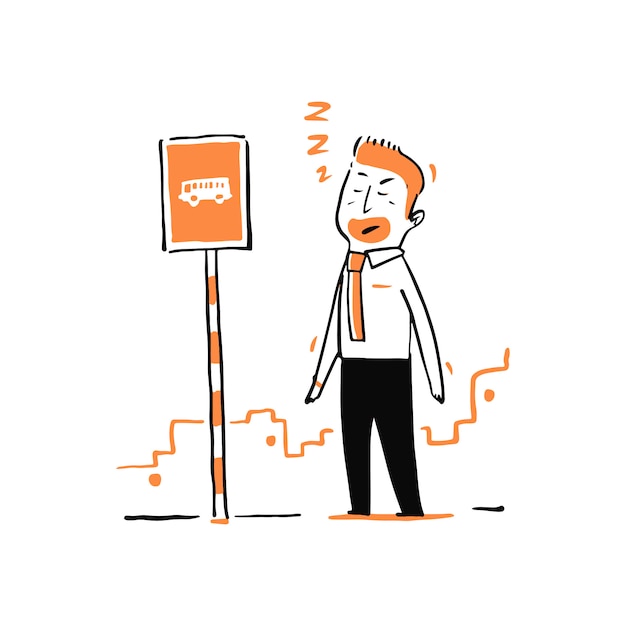 Confused Man Staring at Confusing Bus Stop Sign | Jiffy Designs
