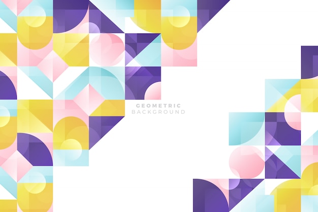 Vibrant Geometric Shapes in Pastel Tones Abstract Backdrop | Jiffy Designs