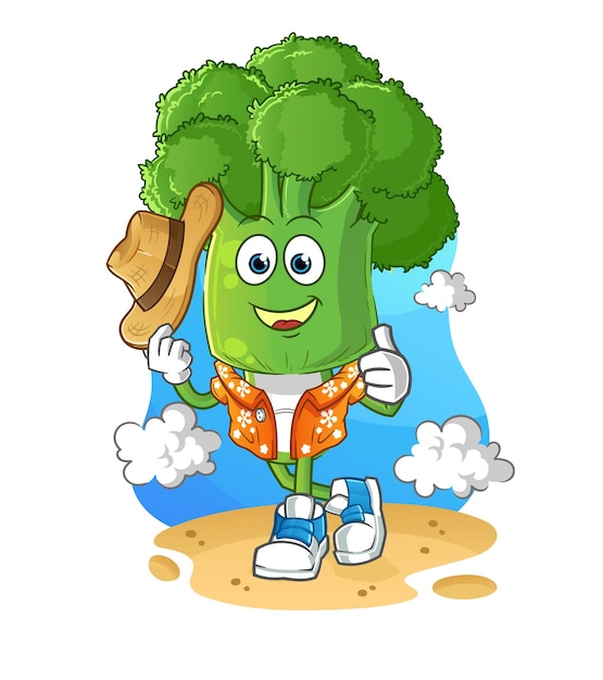 Cheerful Broccoli Character Embraces Summer Fun | Jiffy Designs