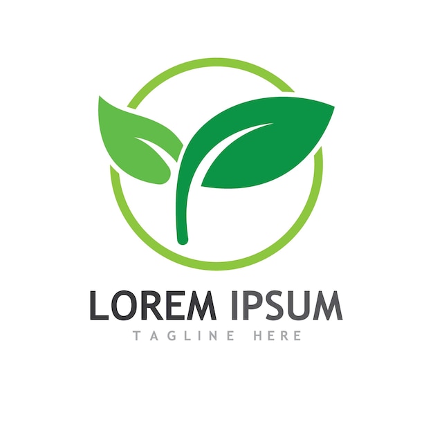 Green Leaf Circle Logo with Lorem Ipsum Text | Jiffy Designs