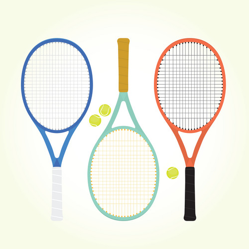 Tennis Rackets And Balls Isolated Vector | Jiffy Designs