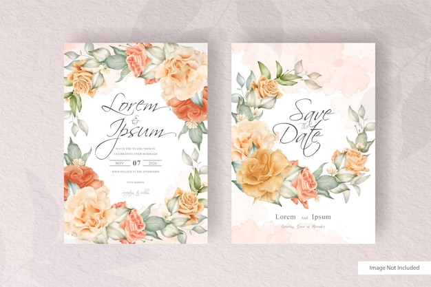 Elegant Floral Wreath Wedding Invitation with Calligraphy | Jiffy Designs