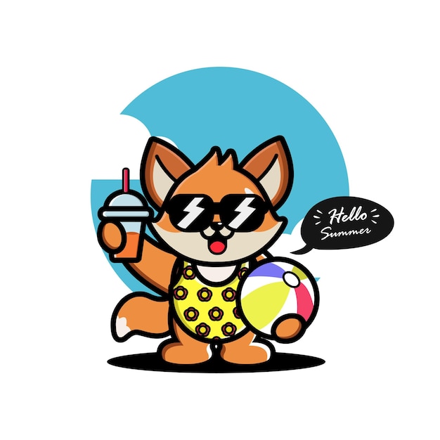 Cheerful Cartoon Cat Enjoying a Refreshing Drink | Jiffy Designs