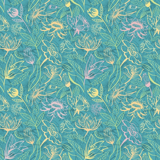 Vibrant Floral Tapestry in Shades of Green and Yellow | Jiffy Designs