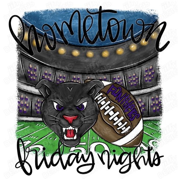 'Hometown Friday Nights' Fierce Panther Football Design with Stadium