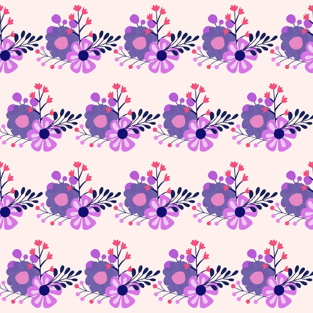 Vibrant Purple Floral Pattern with Stylized Blooms | Jiffy Designs