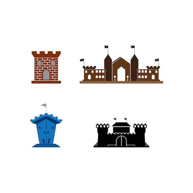 Diverse Medieval Castle and Fortress Architectural Elements Collection ...