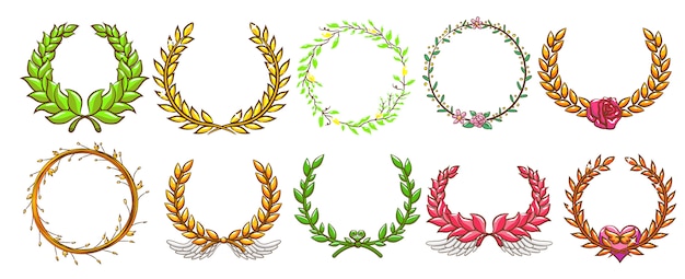 Elegant Floral Wreaths and Laurel Crowns: A Vibrant Collection | Jiffy ...