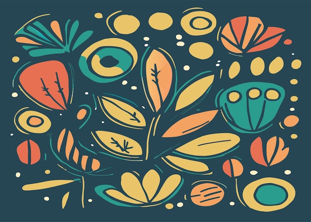 Vibrant Abstract Botanical Shapes in Earthy Tones | Jiffy Designs