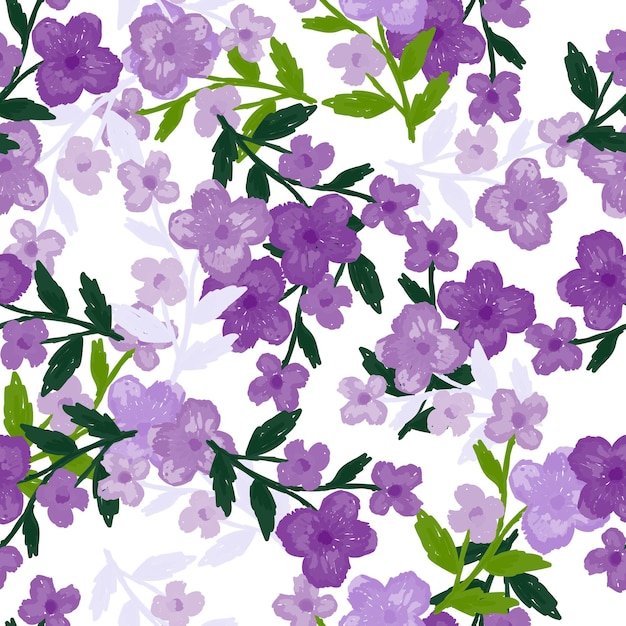 Vibrant Floral Pattern with Delicate Purple Blooms | Jiffy Designs