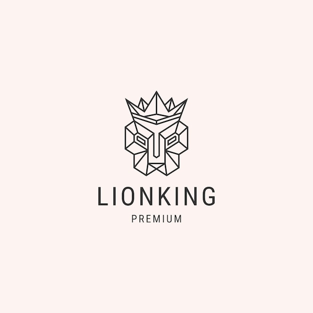 Regal Lion Emblem with Geometric Crown Design | Jiffy Designs