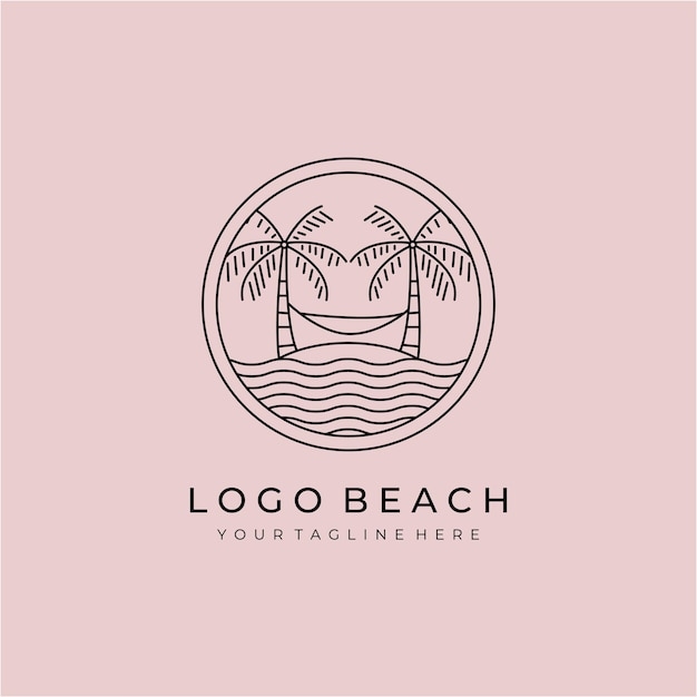 Serene Coastal Oasis: Minimalist Beach Logo Design | Jiffy Designs