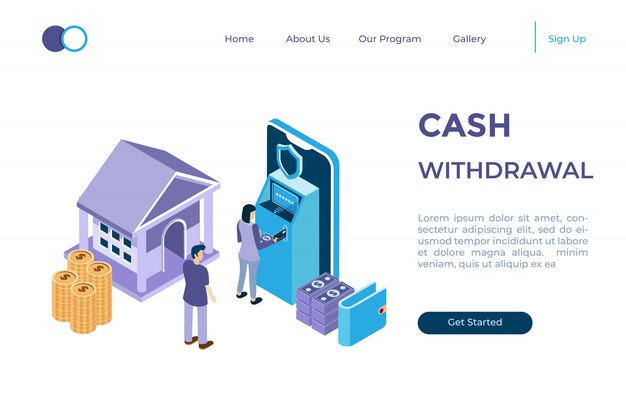 Isometric Illustration of Cash Withdrawal from ATM Machine | Jiffy Designs