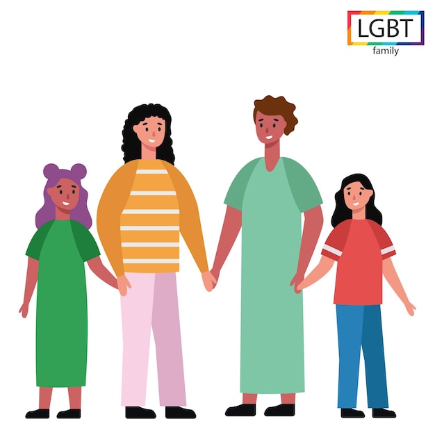 Diverse LGBTQ+ Family Celebrates Togetherness | Jiffy Designs