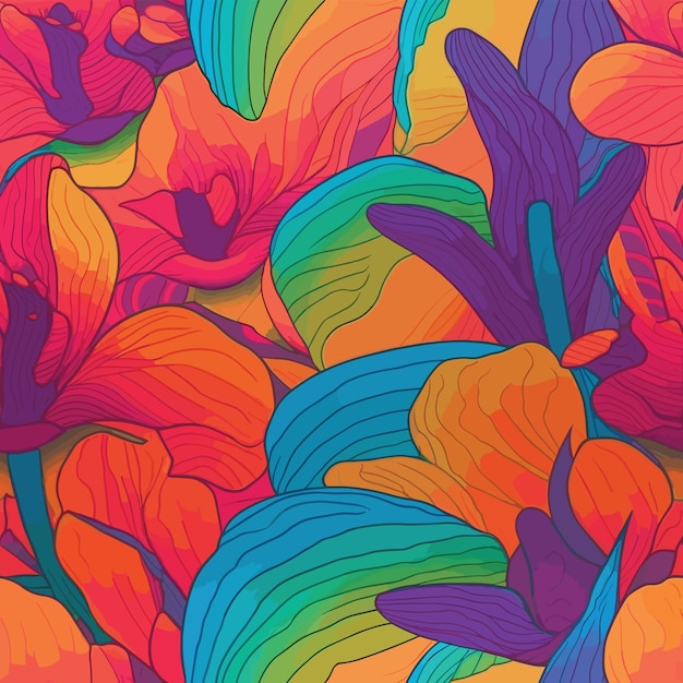Vibrant Floral Mosaic: A Kaleidoscope of Color and Texture | Jiffy Designs