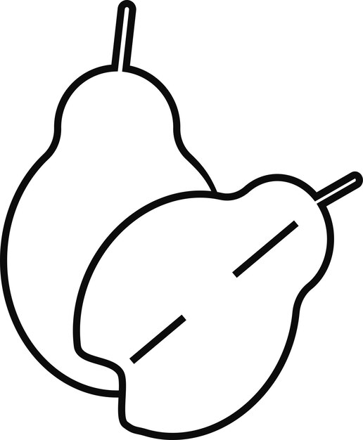 Minimalist Outline of Two Pears | Jiffy Designs