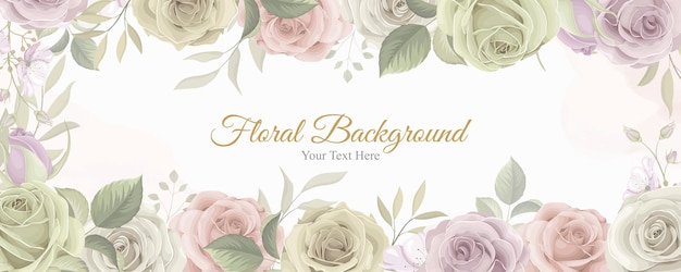 Elegant Pastel Floral Background with Roses and Text Space | Jiffy Designs