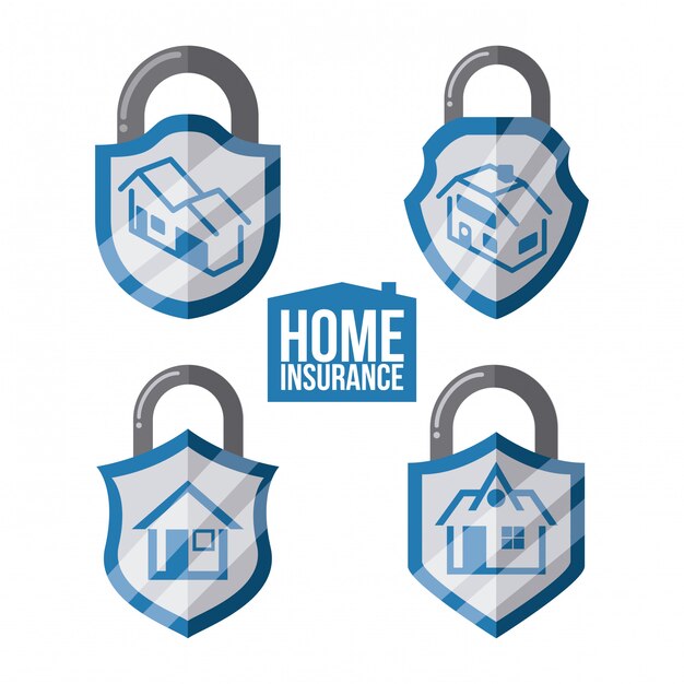 Home Insurance Shield Icons with House and Handshake Symbols | Jiffy ...