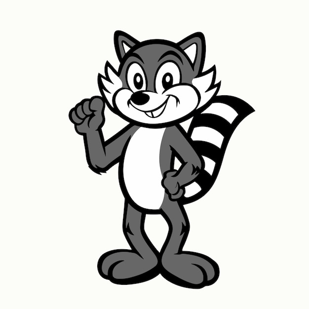 Cheerful Cartoon Raccoon with Friendly Expression | Jiffy Designs