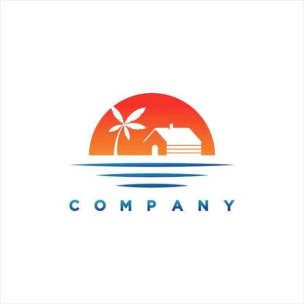 Vibrant Coastal Sunset Landscape Logo Design | Jiffy Designs