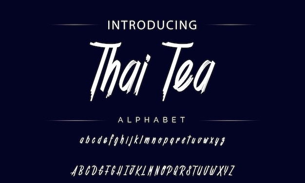 Elegant Handwritten Thai Tea Alphabet with Ornate Lettering | Jiffy Designs