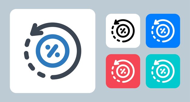 Vibrant Percentage Cycle Symbols in Minimalist Design | Jiffy Designs