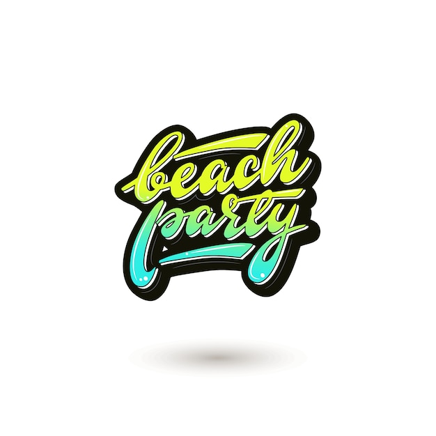 Vibrant Beach Party Lettering with Retro Flair | Jiffy Designs