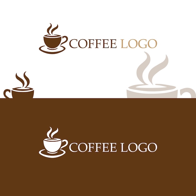 Minimalist Coffee Cup Logos with Warm Brown Tones | Jiffy Designs