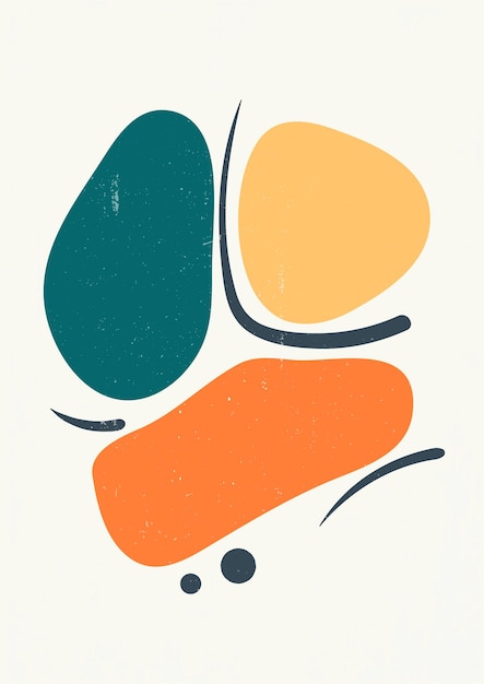 Vibrant Organic Shapes in Earthy Tones Abstract Art | Jiffy Designs